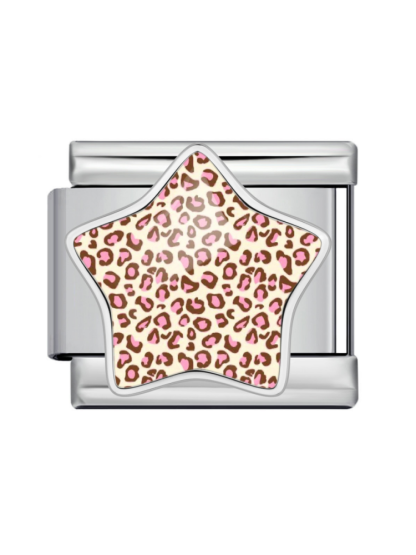 Leopard-Print Star Modular Charm