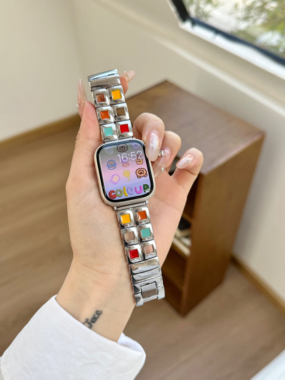 Colorful Squares Stainless Steel Band