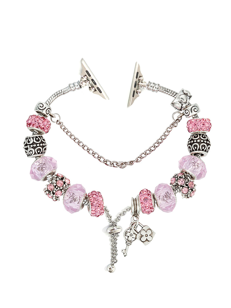 Keys and Locks Beaded Bracelet Stainless Steel Band