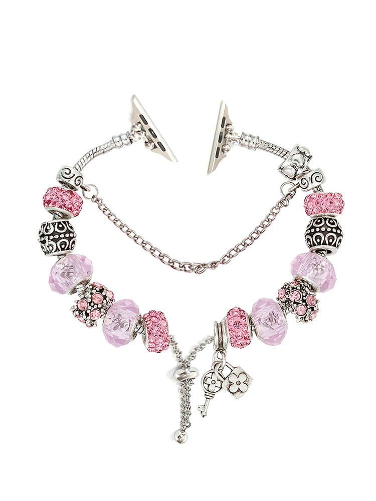 Keys and Locks Beaded Bracelet Stainless Steel Band