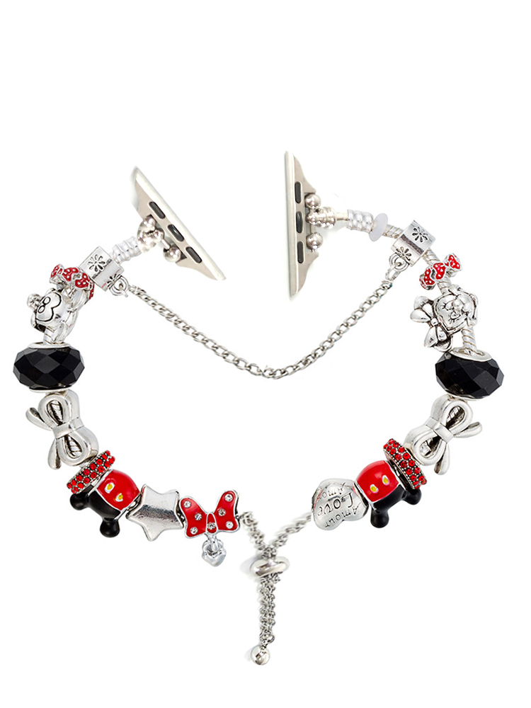 Mickey Beaded Bracelet Stainless Steel Band