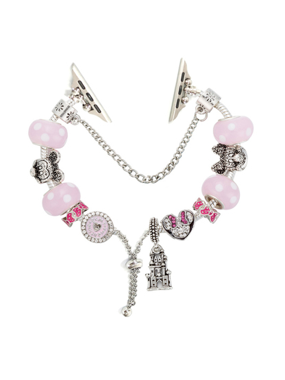 Pink Mickey Castle Crystal Beaded Band