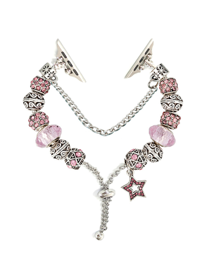 Pink Five-pointed Star Crystal Beaded Band