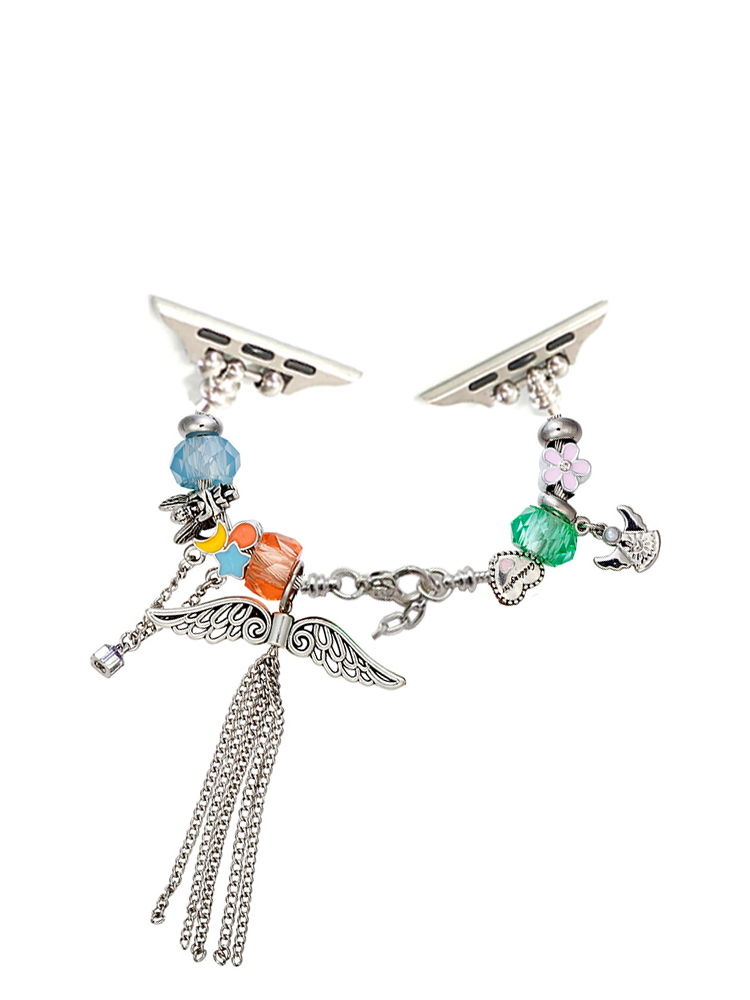 Colorful Beads and Angel Crystal Beaded Band