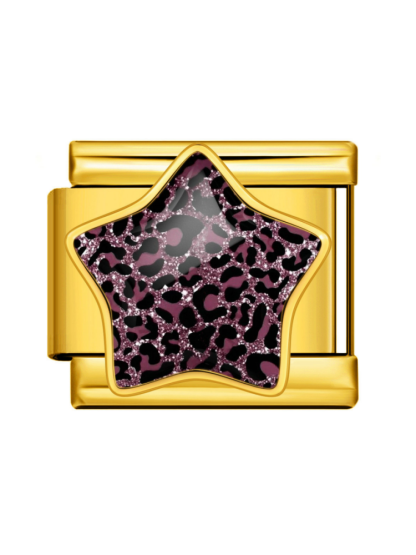 Leopard-Print Star Modular Charm