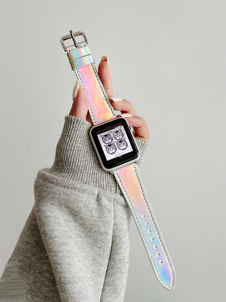 Laser Glare Leather Band