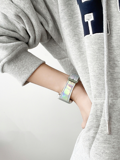 Laser Glare Leather Band