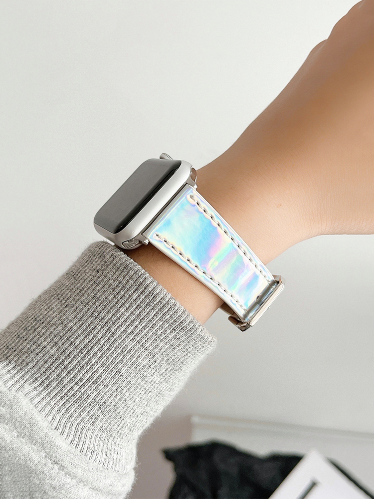 Laser Glare Leather Band