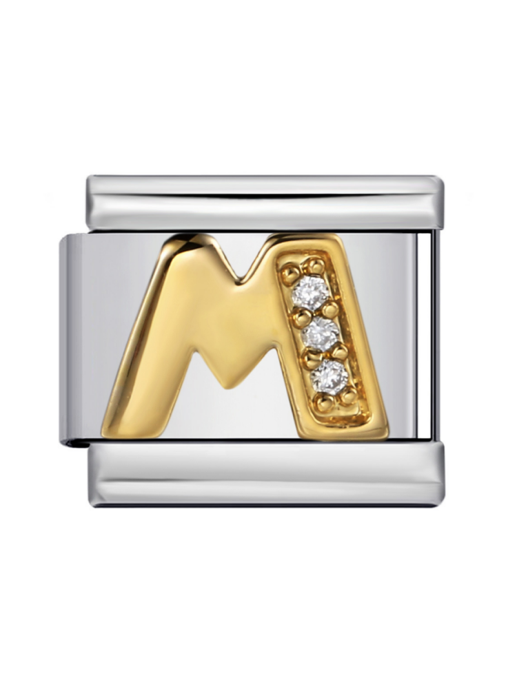 Diamond-Set Letters Modular Charm