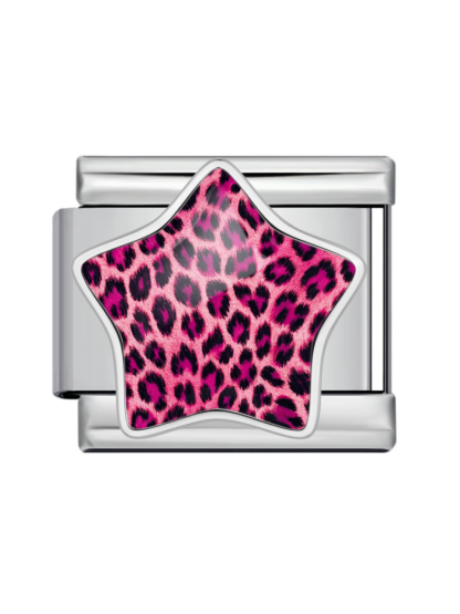 Leopard-Print Star Modular Charm