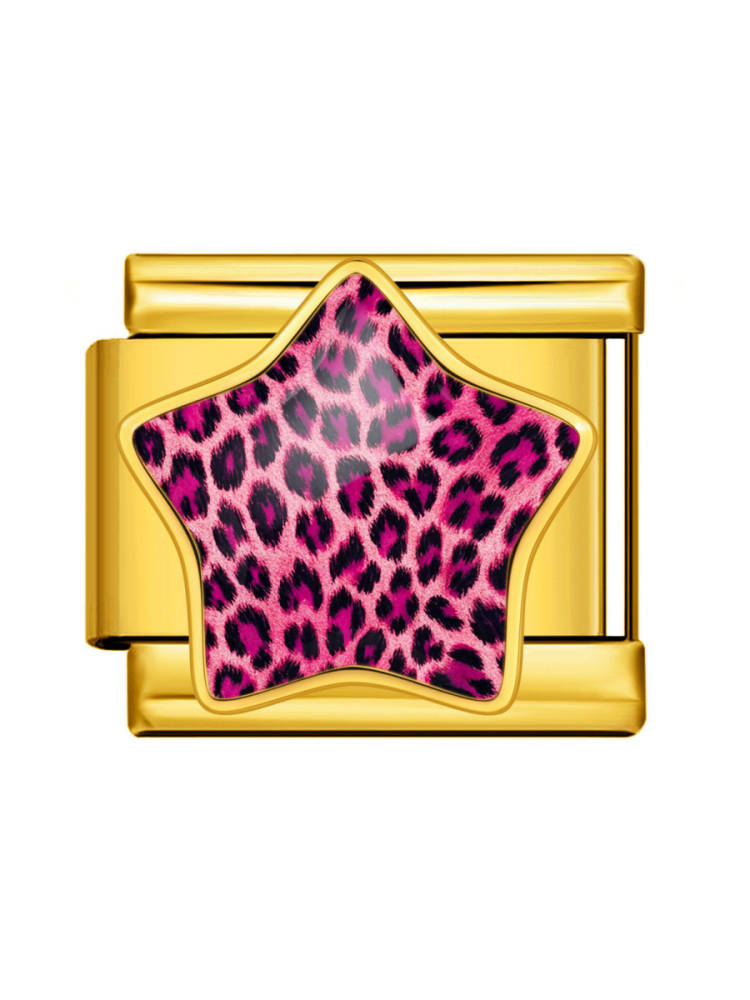 Leopard-Print Star Modular Charm