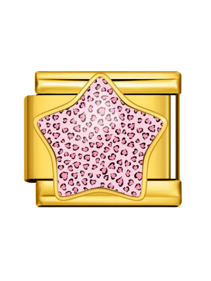 Leopard-Print Star Modular Charm