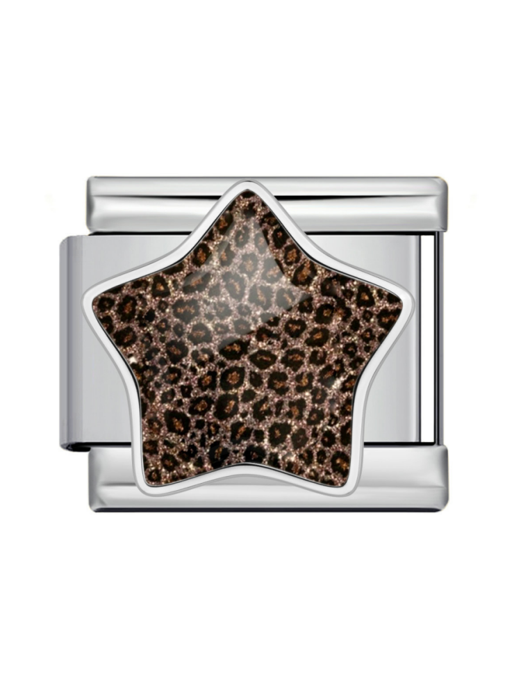 Leopard-Print Star Modular Charm