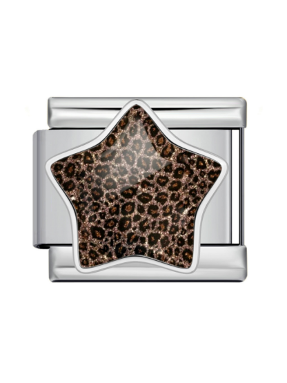 Leopard-Print Star Modular Charm