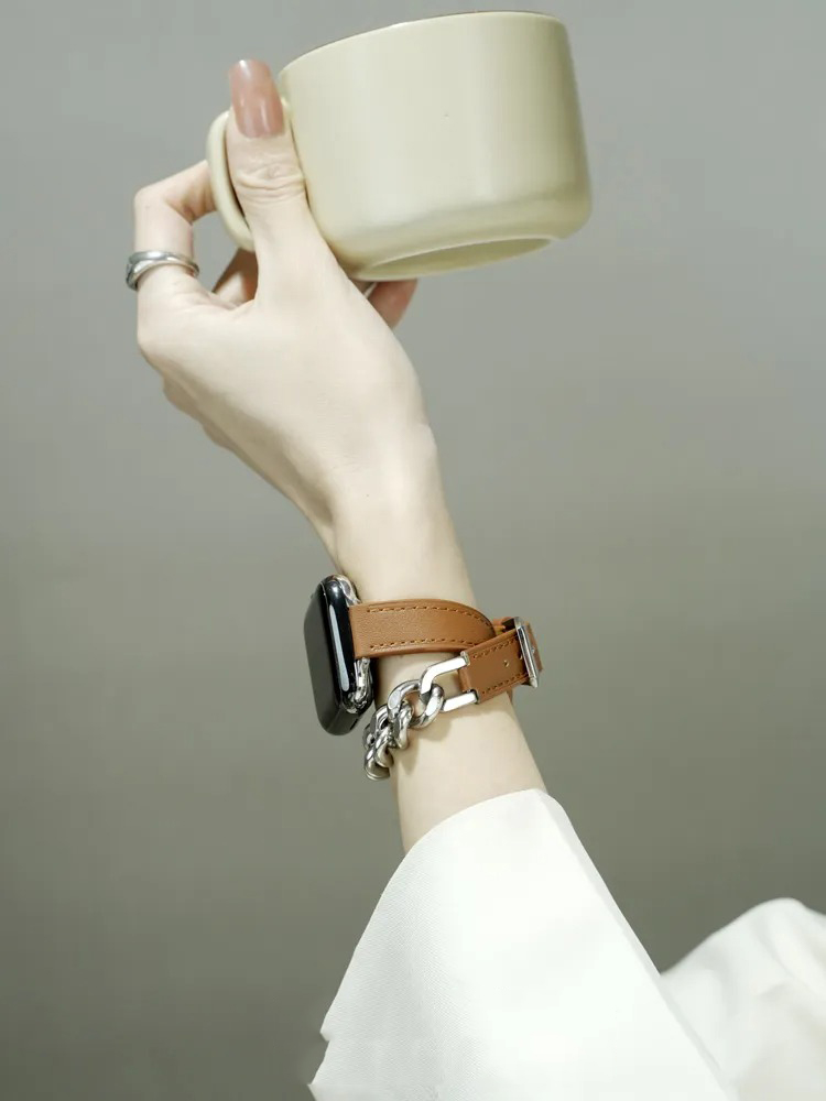 Metal Bracelet and Leather Band for Apple Watch