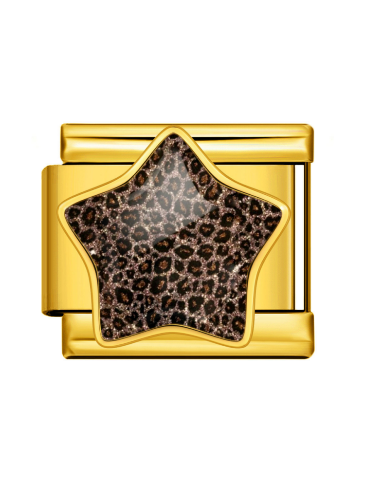 Leopard-Print Star Modular Charm