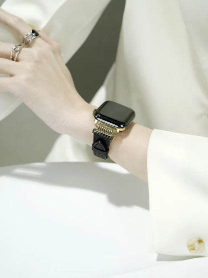 Linear Steel Stitching Leather Band for Apple Watch