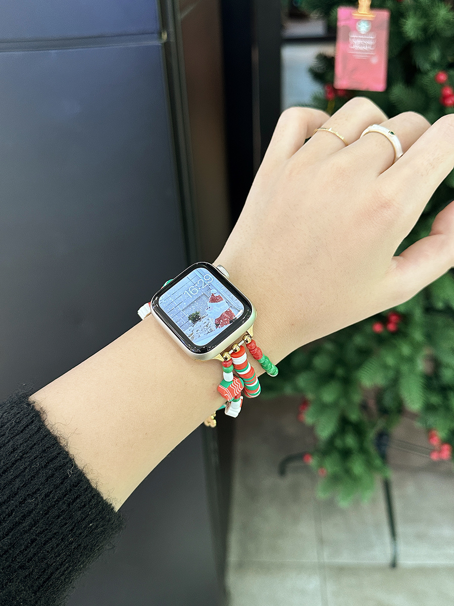 Christmas 3 Chain Elasticity Stainless Steel Band