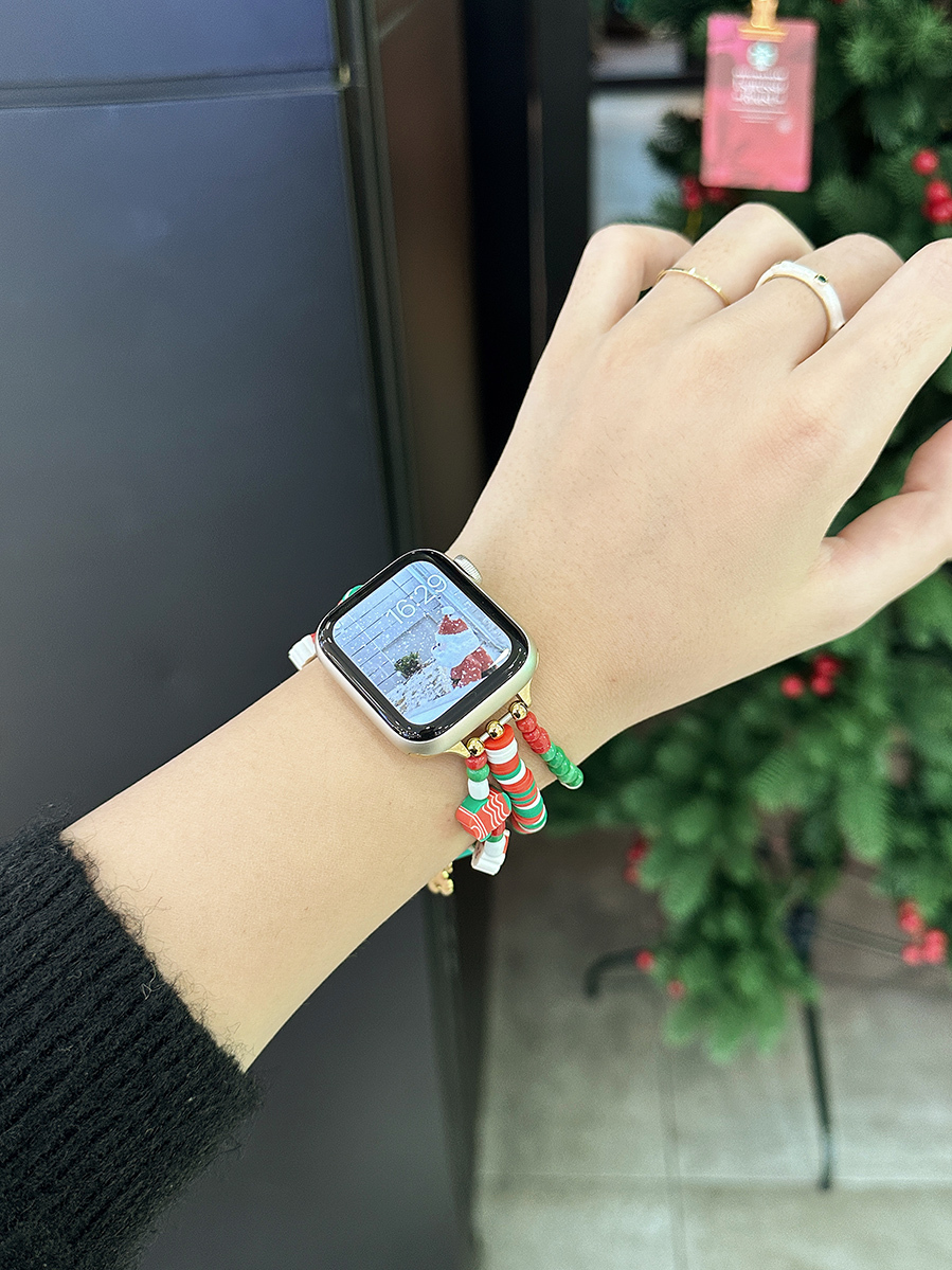 Christmas 3 Chain Elasticity Stainless Steel Band