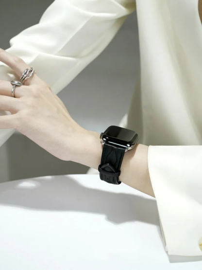 Double Wavy Stripe Leather Band for Apple Watch