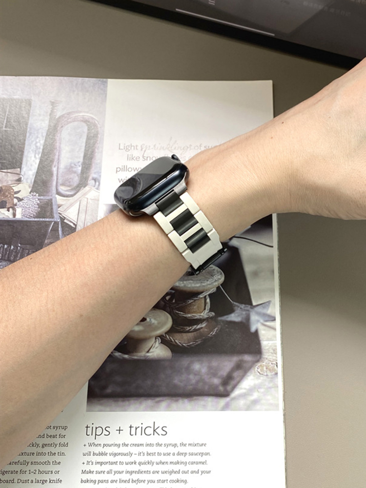 3 Link Two-tone Stainless Steel and Silicone Band