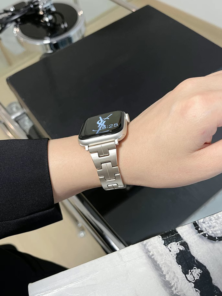 H and Plus Chain Curve Stainless Steel Band