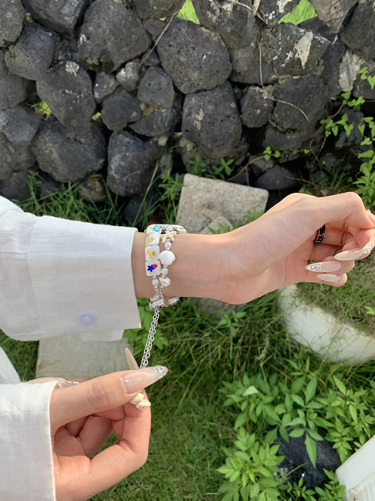 Handmade Double Chain Natural Shell Band