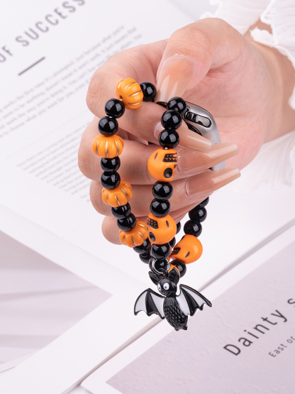 Halloween Pumpkin Beads Hand-woven Band