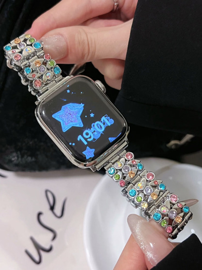 Gypsophila Zircon Stainless Steel Band