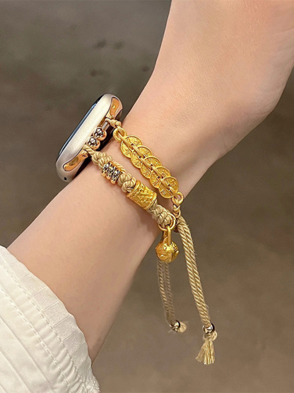 Good Luck Five Emperor Coins Woven Nylon Band