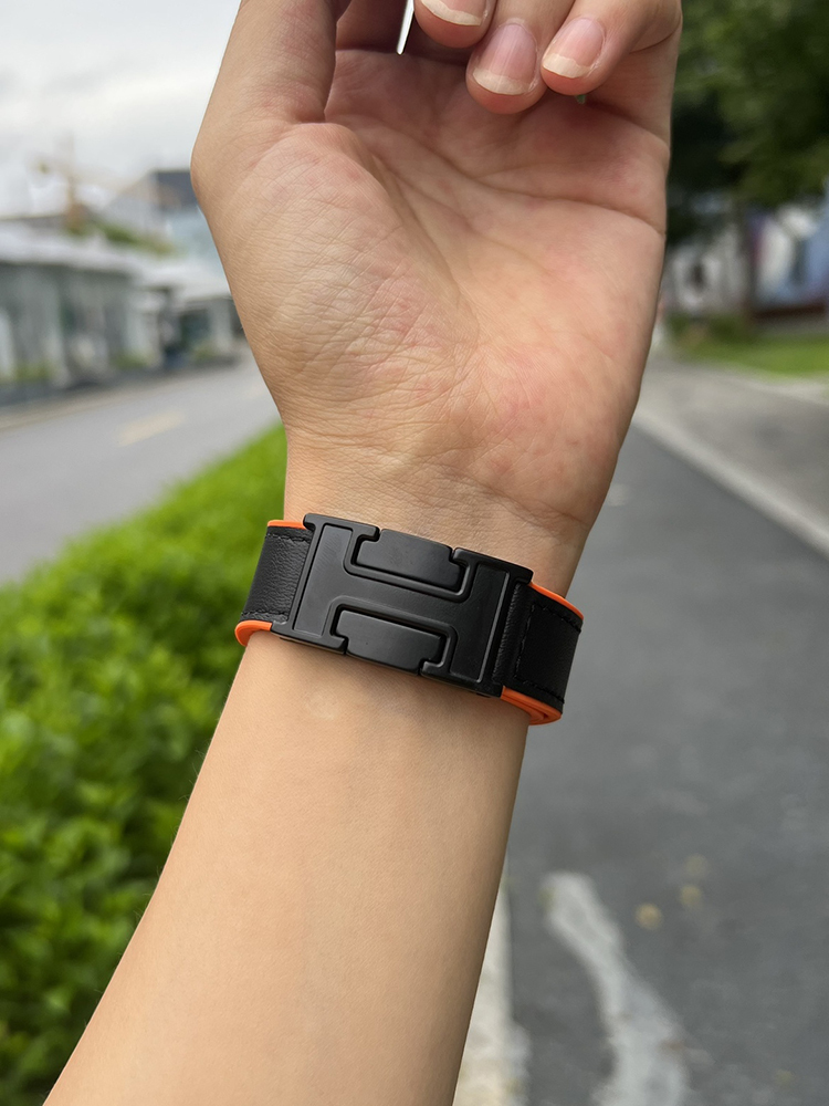 H Magnetic Buckle Leather with Silicone Band
