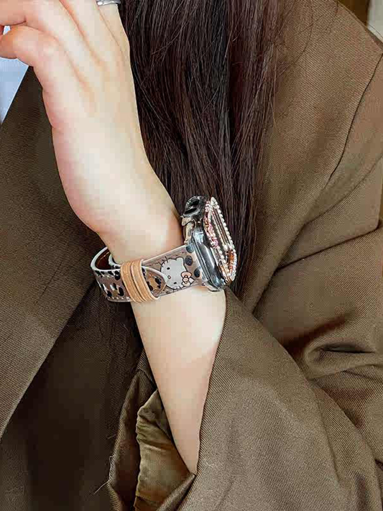 Kitty Leopard Leather Band