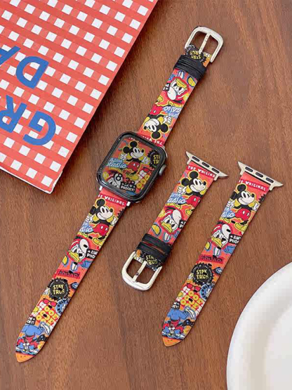 Mickey and Donald Duck Leather Band