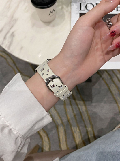 Butterfly and Stars Hollow Leather Band