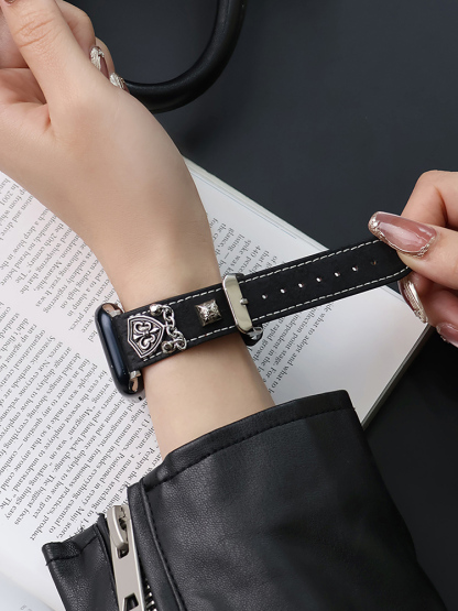 Chrome Hearts Distressed Pattern Leather Band