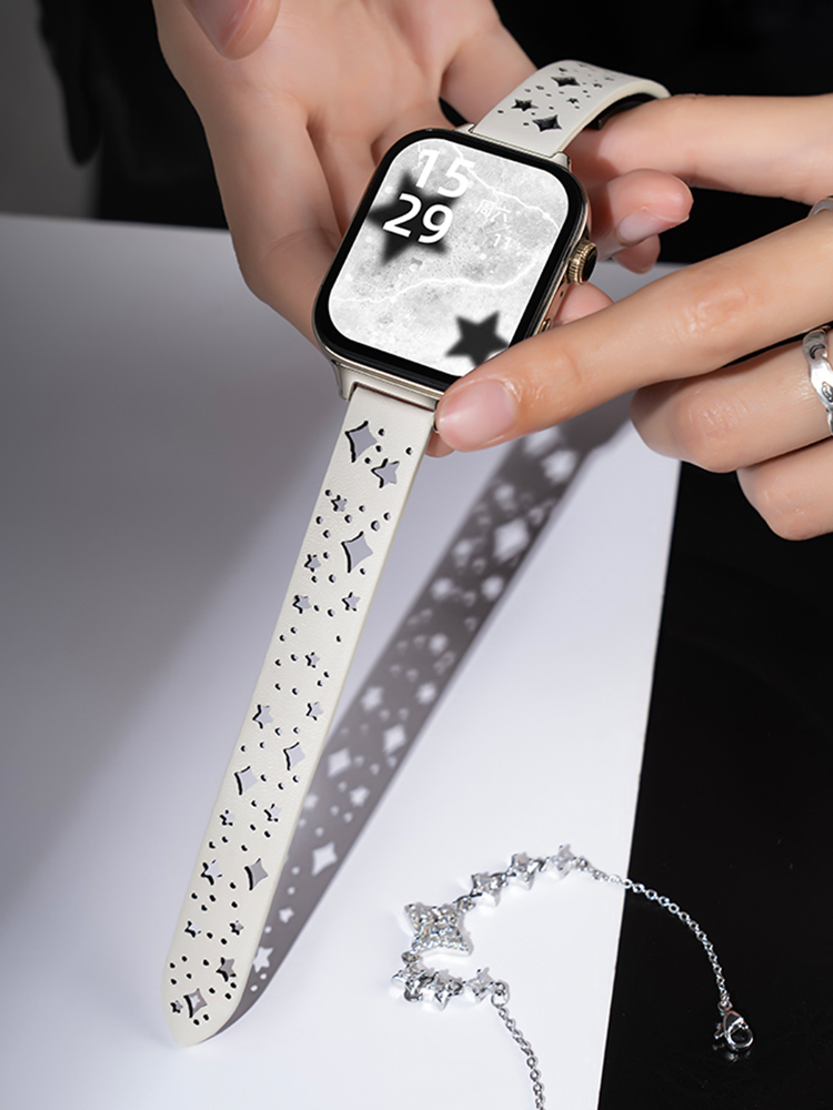 Star Hollow Magnetic Buckle Leather Band