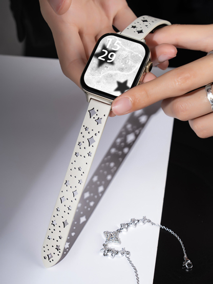 Star Hollow Magnetic Buckle Leather Band