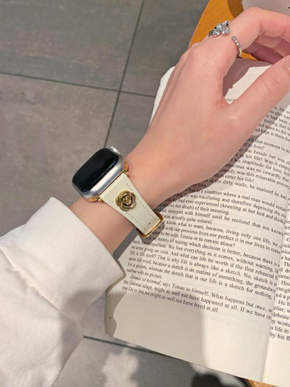 Camellia Rivet Curve Leather Band