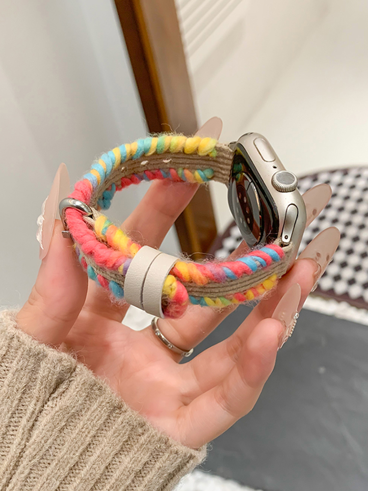 Woolen Rainbow Edge Slim Corduroy Band