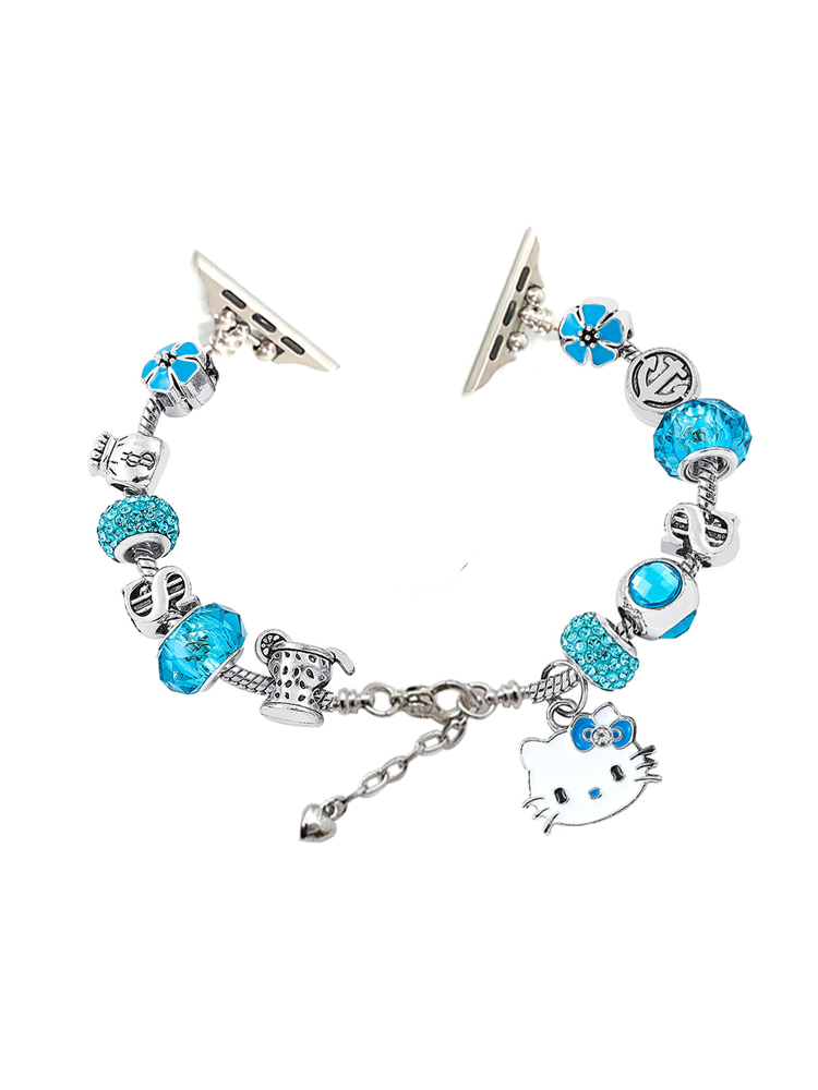 Kitty Pendant Crystal Beaded Band