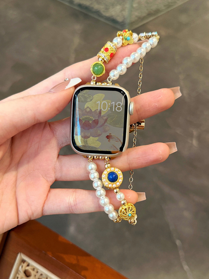 Baroque Style Handmade Pearl Stainless Steel Band