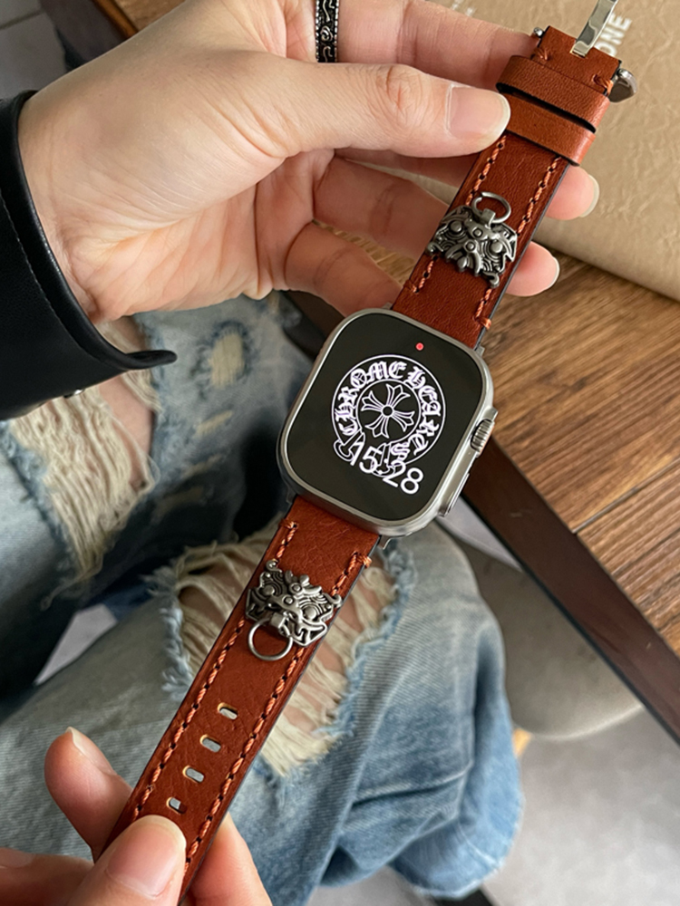 Bronze Lion Leather Band