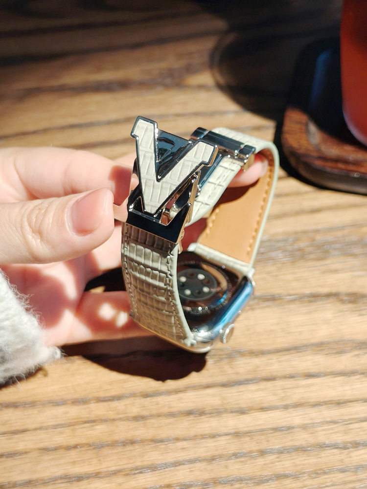 V Letter Magnetic Leather Band