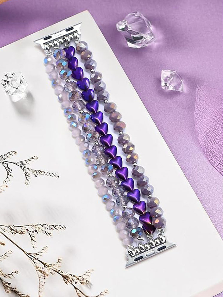 4 Chain Hand-woven Pearls with Natural Stones Band