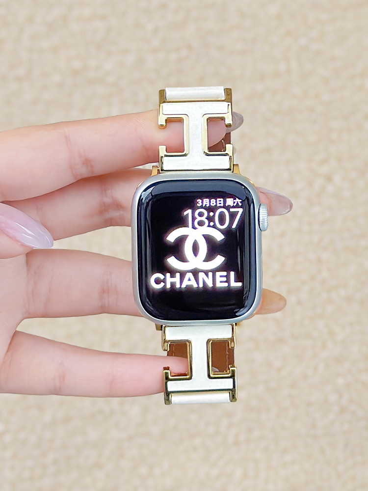 H Letter Buckle Leather Band