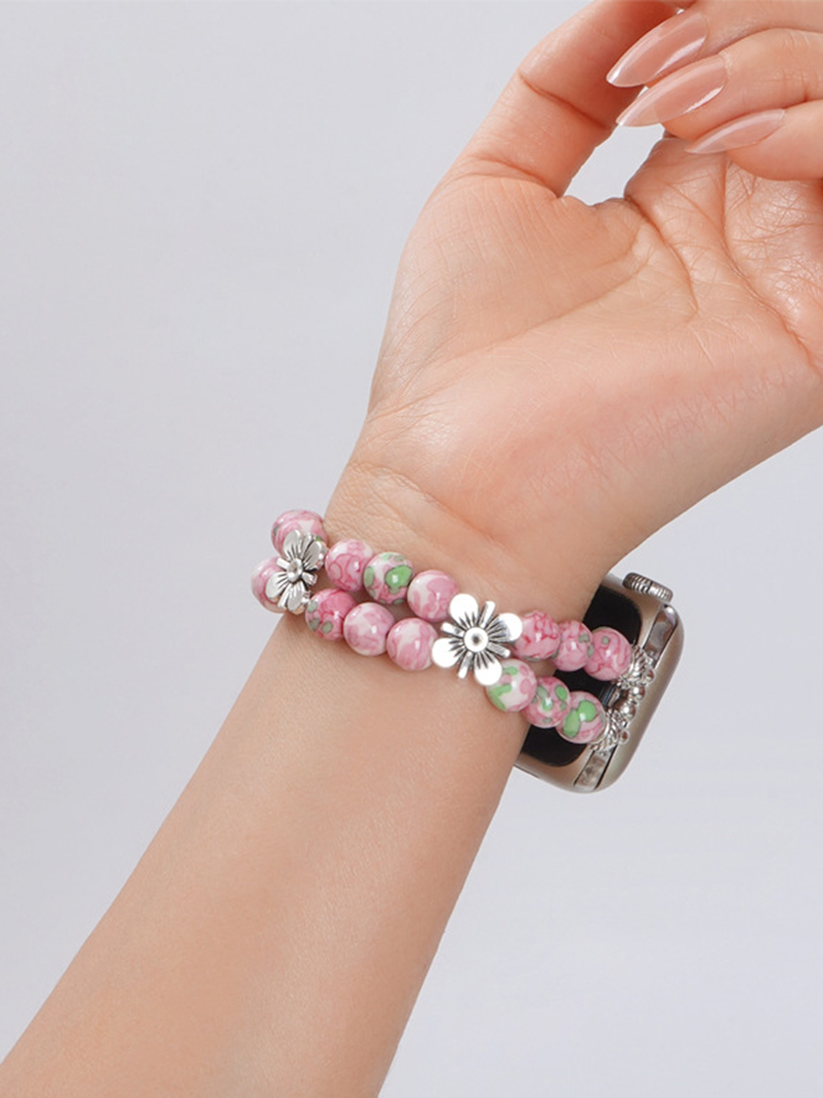 Hand-woven Flower with Natural Stones Band