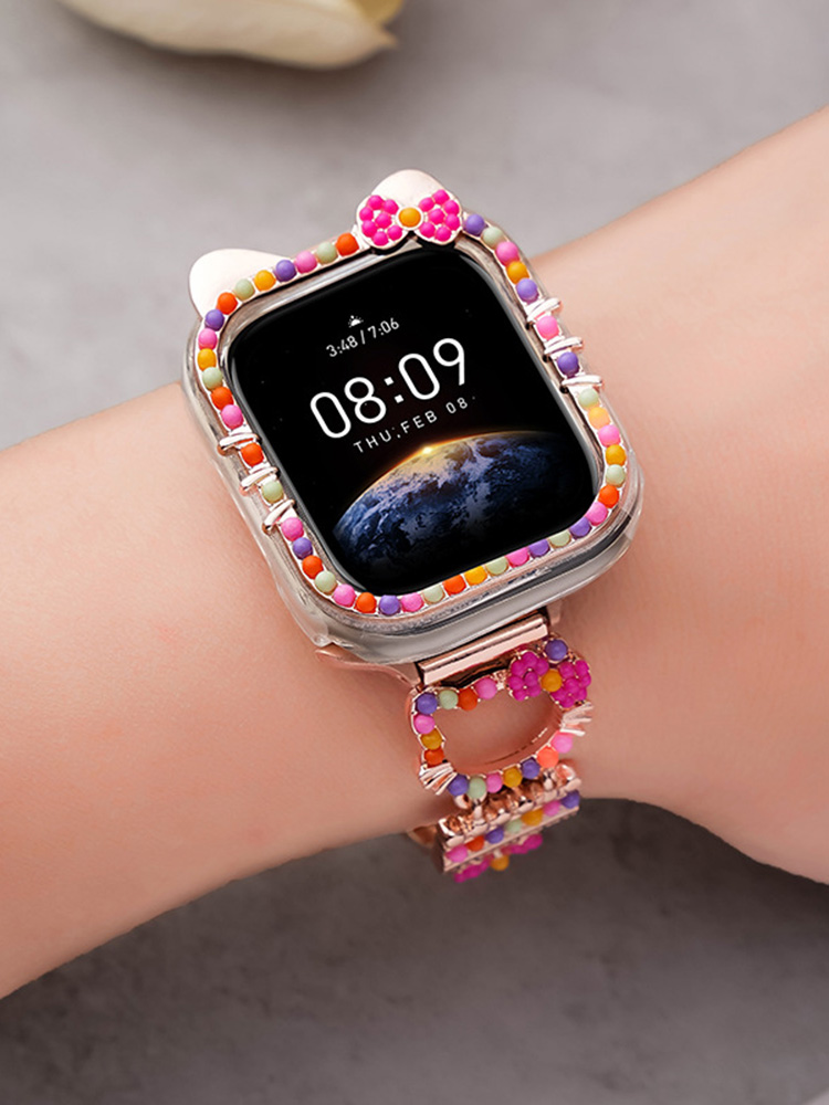 Mini Colored Beads Kitty Stainless Steel Band