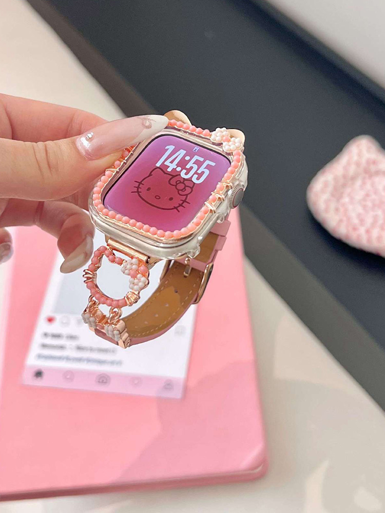 Mini Colored Beads Kitty Leather Band