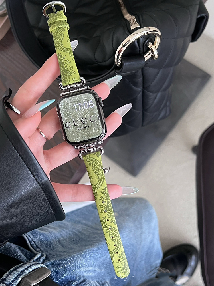 Star Charm Print Leather Band