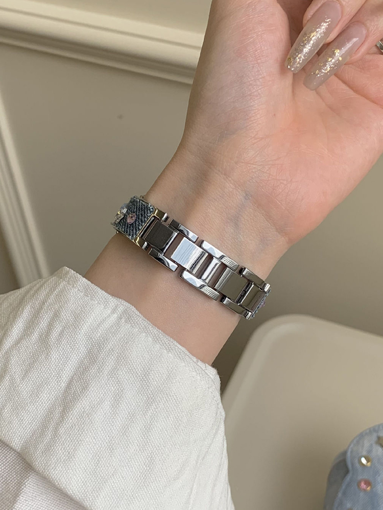 Denim Bracelet Stainless Steel Band